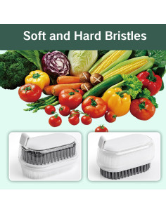 Cepillo de Verduras YAFIYGI con Cerdas Dual y Mango Ergonómico 2