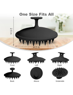 Cepillo de Masaje para Cuero Cabelludo Meartchy Negro 2