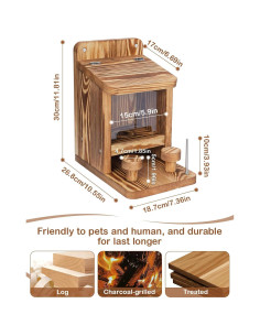 Comedero para Ardillas Turosur de Madera 26.83x18.66cm 2