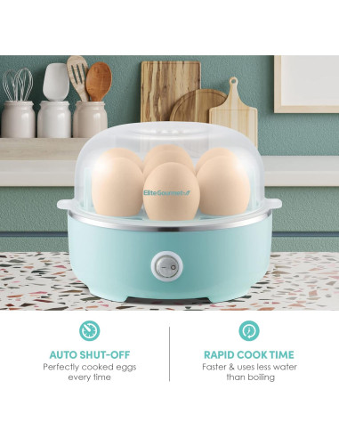 Cocedor de Huevos Eléctrico Elite Gourmet EGC115M Verde 7 Huevos
