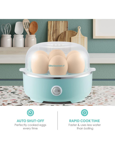 Cocedor de Huevos Eléctrico Elite Gourmet EGC115M Verde 7 Huevos
