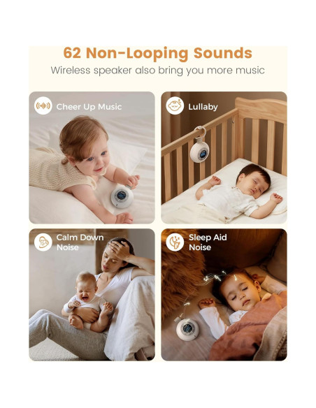 Máquina de Ruido Blanco Glocusent N13 con Luz Nocturna 62 Sonidos