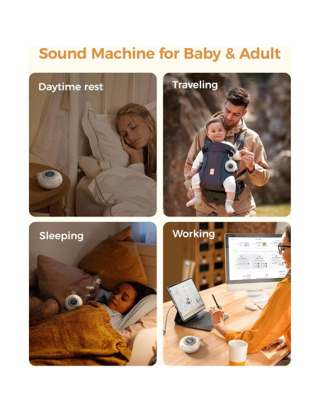 Máquina de Ruido Blanco Glocusent N13 con Luz Nocturna 62 Sonidos