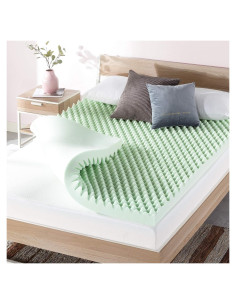 Colchón Reina Corta 4" Espuma Viscoelástica Mejor Precio Té Verde