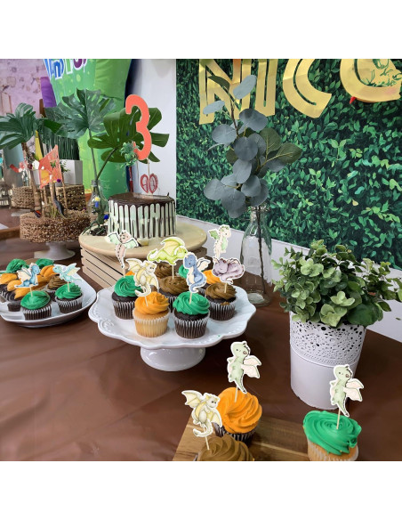 Toppers de Cupcake de Dragón Ephlyn - 36 Piezas Decorativas