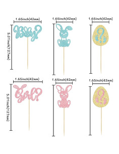 24 Toppers de Cupcake Revelación de Género Ephlyn - Pascua 2