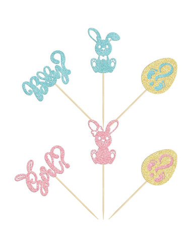 24 Toppers de Cupcake Revelación de Género Ephlyn - Pascua