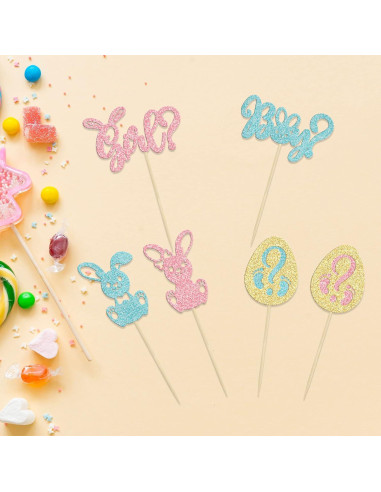 24 Toppers de Cupcake Revelación de Género Ephlyn - Pascua