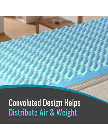 Colchón Superior DMI Twin XL Espuma de Huevo 5 cm Azul