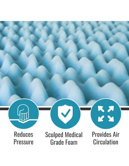 Colchón Superior DMI Twin XL Espuma de Huevo 5 cm Azul