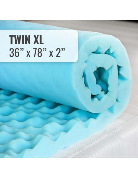 Colchón Superior DMI Twin XL Espuma de Huevo 5 cm Azul