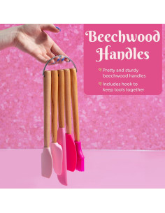 Juego de Utensilios de Cocina de Silicona Paris Hilton 5 Piezas Rosa 2