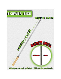 Pinchos de Barbacoa JOWHONK 54.6 cm Acero Inoxidable 12 PCS 2