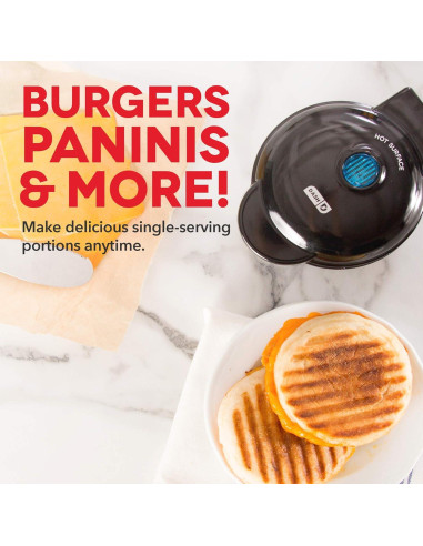 Grill Portátil DASH Mini Maker 350W Antiadherente Negro
