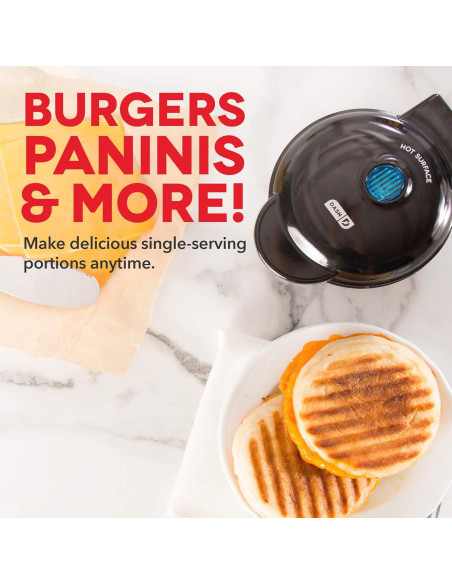 Grill Portátil DASH Mini Maker 350W Antiadherente Negro