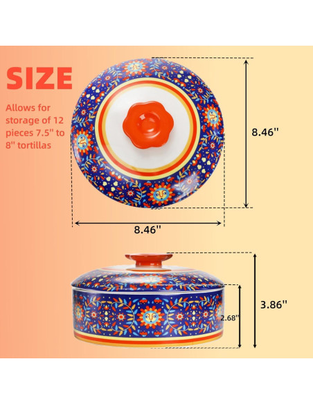 Calentador de Tortillas Cerámica WRINGKIT 28.1 cm Apto Microondas