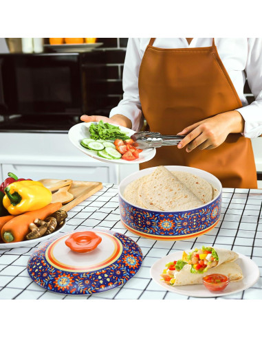 Calentador de Tortillas Cerámica WRINGKIT 28.1 cm Apto Microondas