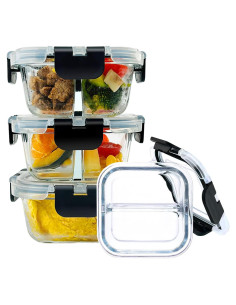 Contenedores de Comida Bariátrica Nafhone 3 Pzas 1 Taza Vidrio