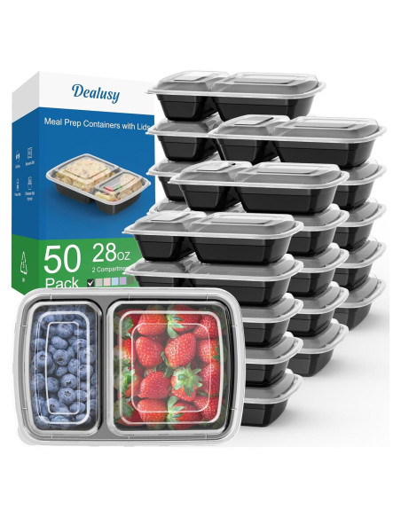Contenedores de Comida Reutilizables Dealusy 28 oz 50 Piezas