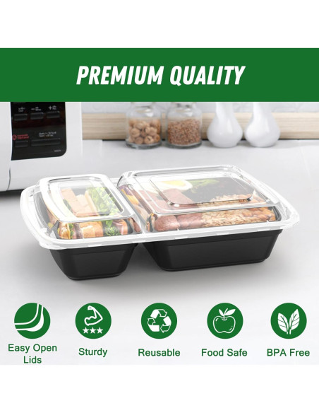 Contenedores de Comida Reutilizables Dealusy 28 oz 50 Piezas