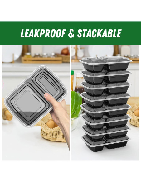 Contenedores de Comida Reutilizables Dealusy 28 oz 50 Piezas