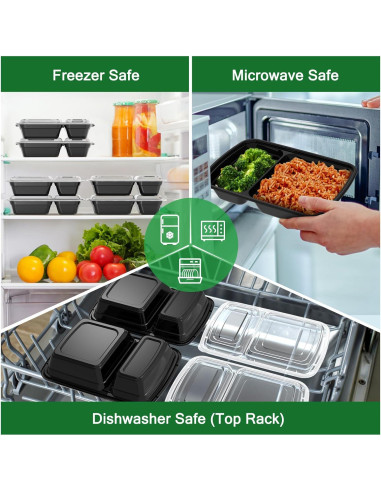 Contenedores de Comida Reutilizables Dealusy 28 oz 50 Piezas