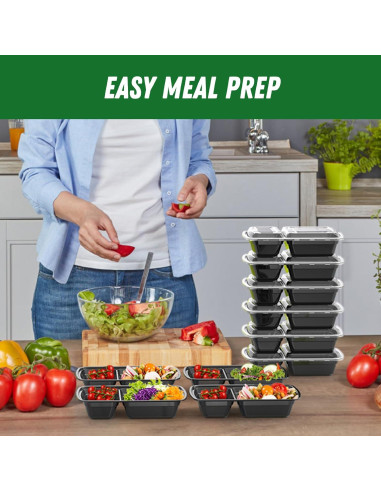 Contenedores de Comida Reutilizables Dealusy 28 oz 50 Piezas