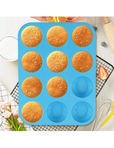 Molde de Silicona para Muffins Cozihom 12 Tazas Antiadherente 2