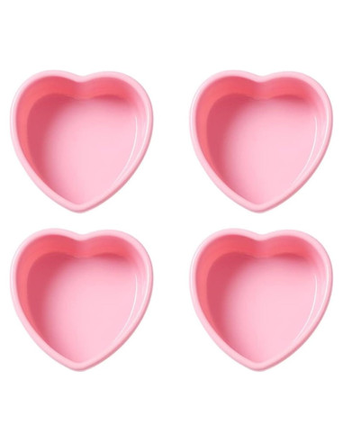 Juego de Moldes de Silicona Antiadherentes REKIDOOL 4 Pzas Corazón