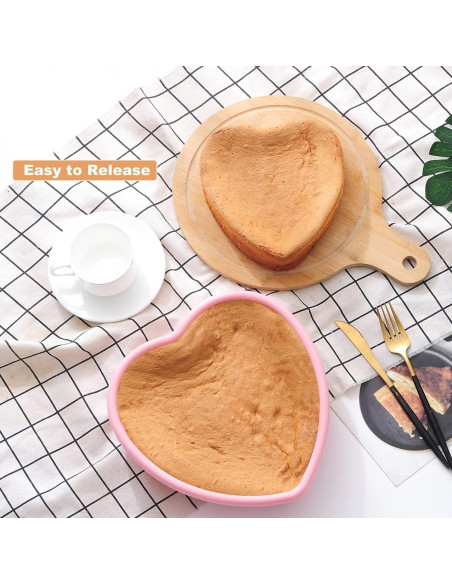 Juego de Moldes de Silicona Antiadherentes REKIDOOL 4 Pzas Corazón