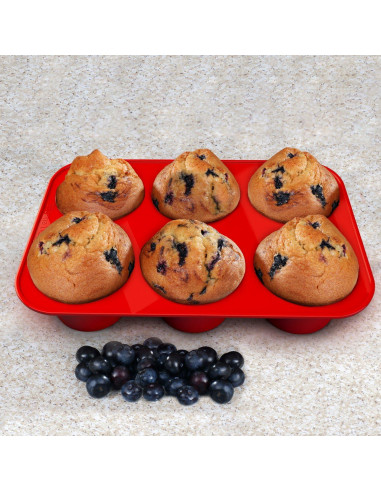 Molde de Muffin Jumbo de Silicona 6 Tazas - Diseños de Silicona