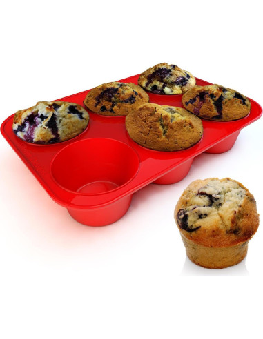 Molde de Muffin Jumbo de Silicona 6 Tazas - Diseños de Silicona