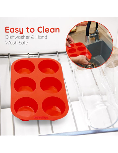 Molde de Muffin Jumbo de Silicona 6 Tazas - Diseños de Silicona