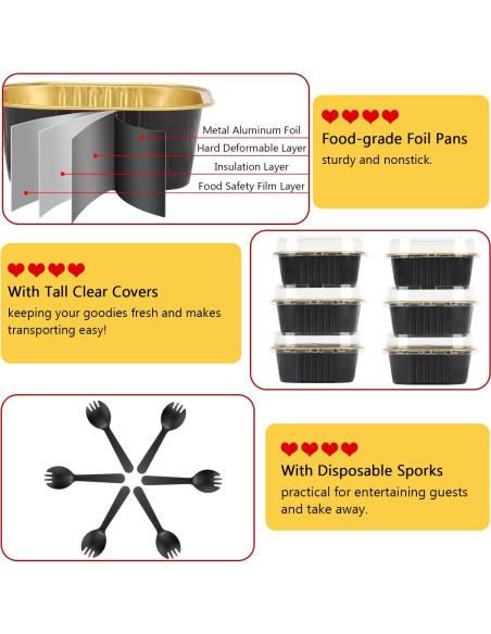 Mini Moldes para Pasteles LNYZQUS 10oz 80paquete con Tapas