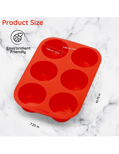 Molde de Muffin Jumbo de Silicona 6 Tazas - Diseños de Silicona