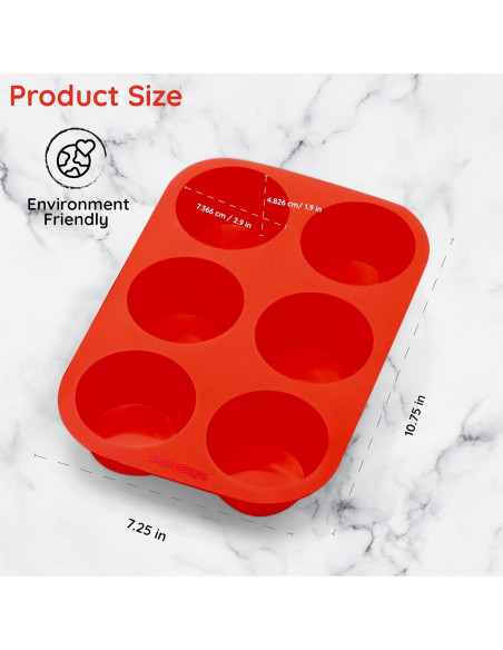 Molde de Muffin Jumbo de Silicona 6 Tazas - Diseños de Silicona