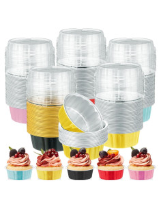 Paquete de 100 Ramekins Desechables Tessco 236.6 ml Aluminio
