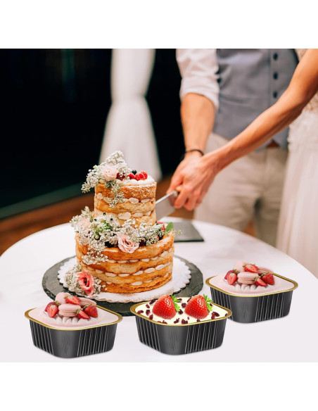 Mini Moldes para Pasteles LNYZQUS 10oz 80paquete con Tapas