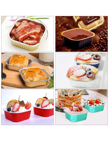 Mini Moldes para Pasteles LNYZQUS 10oz 80paquete con Tapas