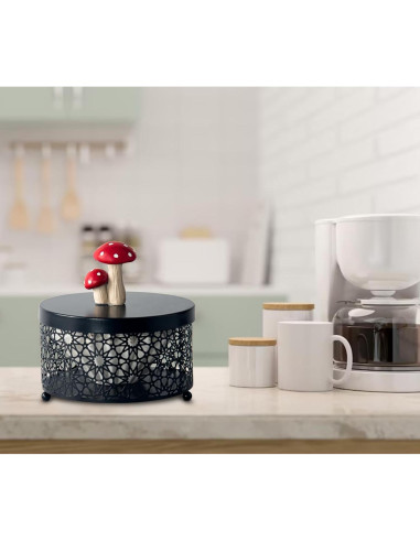 Soporte de Filtros de Café dgudgu - Acero Negro 16.7x17x12.5 cm