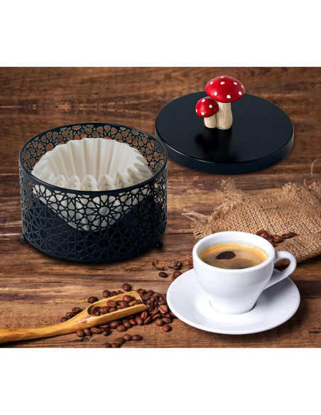 Soporte de Filtros de Café dgudgu - Acero Negro 16.7x17x12.5 cm