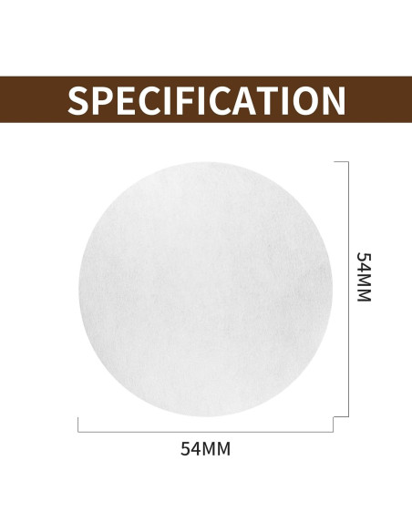 500 Filtros de Papel para Espresso Brikinte 54mm Sin Blanquear