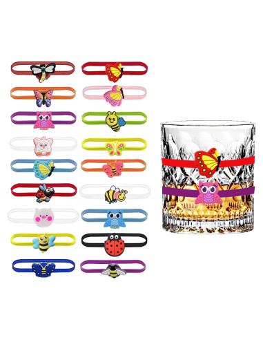 Marcadores de Copas de Vino Ackron 18 Piezas Silicona