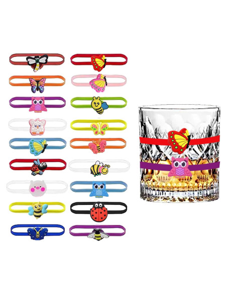 Marcadores de Copas de Vino Ackron 18 Piezas Silicona