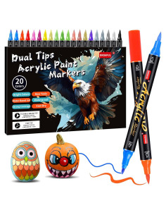 Marcadores de Pintura Acrílica Droaful, 20 Colores Doble Punta