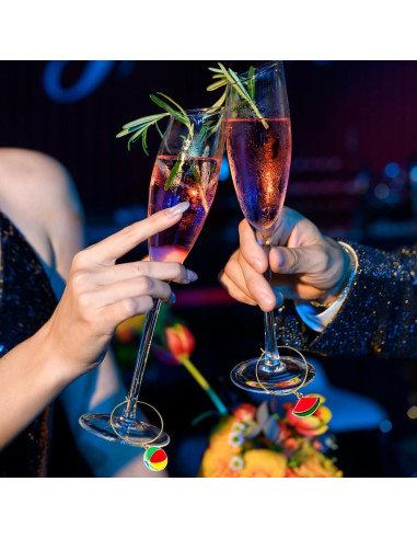 17 Piezas Encantos para Copas de Vino Verano Playa