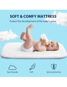 Cuna Lateral 3 en 1 Luvkixen Gris con Colchón y Ruedas 2