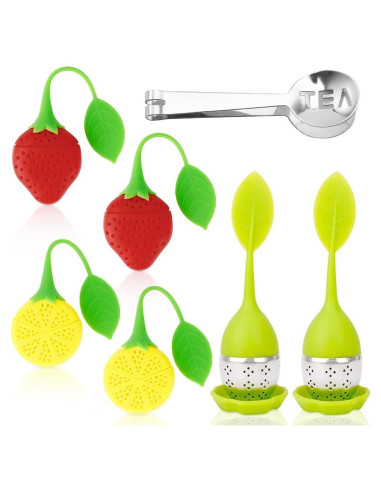 Set de 7 Infusores de Té Silicona TEXIJUSO - Reutilizables