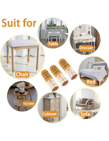 24 Protectores de Suelo para Patas de Silla iMoloovi - Almohadillas de Fieltro