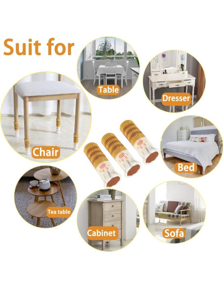 24 Protectores de Suelo para Patas de Silla iMoloovi - Almohadillas de Fieltro